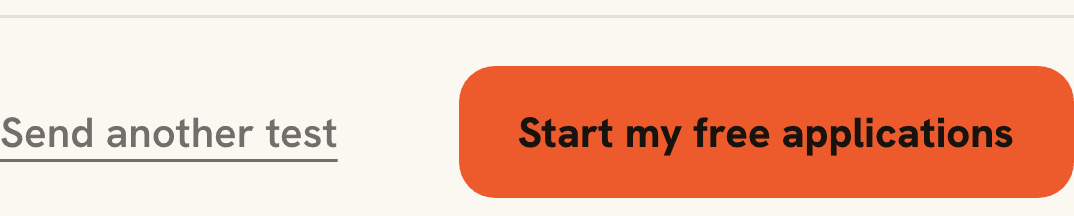 Example controls to send another test or start free applications